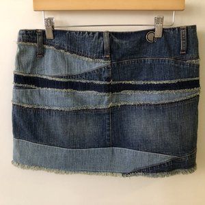 Patch Denim Mini Skirt